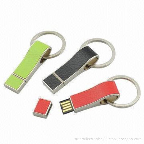 Leather USB Flash Drives, 64MB-128GB Capacity